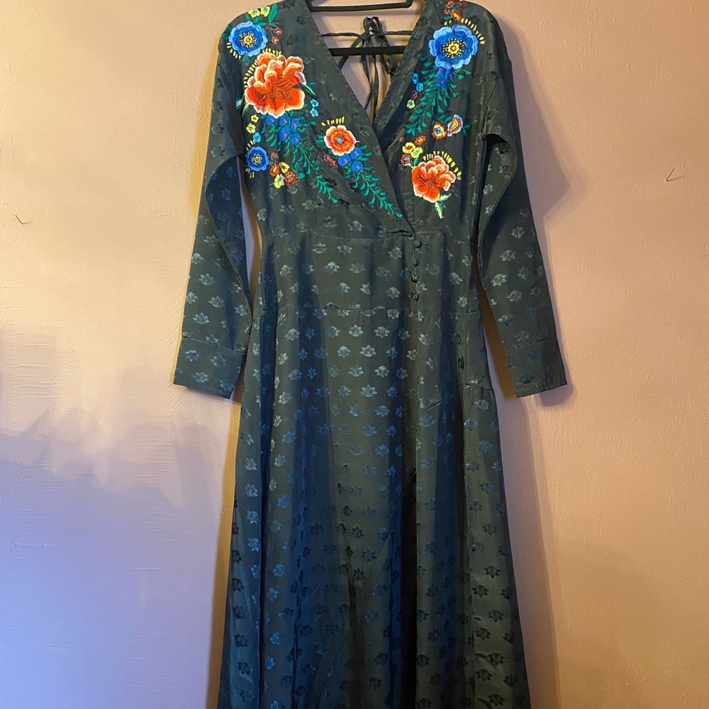 ASOS black embroidered asymmetrical party dress